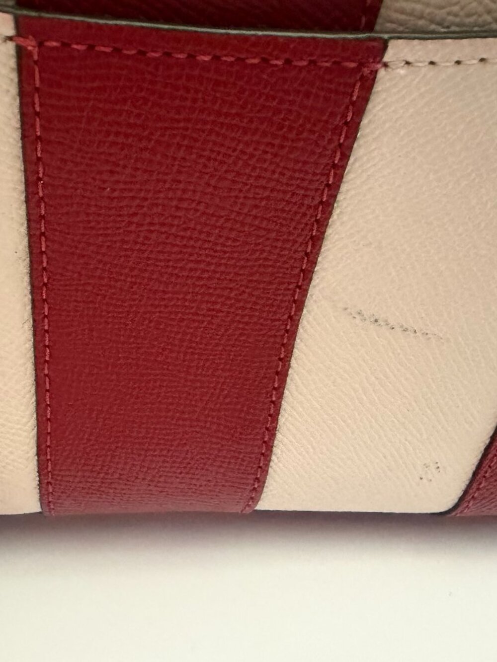 Coach Tilly Satchel 23 in Red/Chalk Striped Crossgrain - Picture 4 of 9